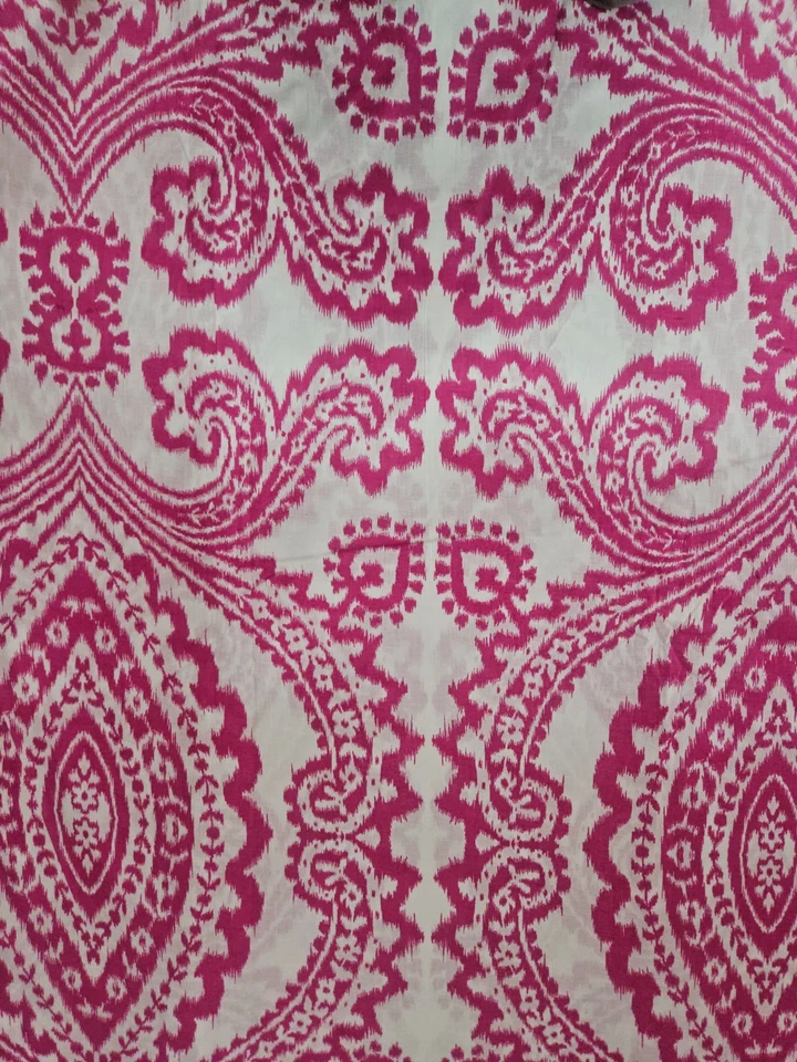 5 Yard Cotton Pink Hand Block Multi Ikat Fabric Natural Dyes Indian Boho Sewing - Image 3 of 4