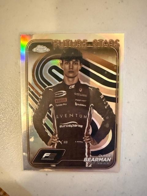2024 Topps Chrome Formula 1 #21 Oliver Bearman Black & White RayWave Refractors