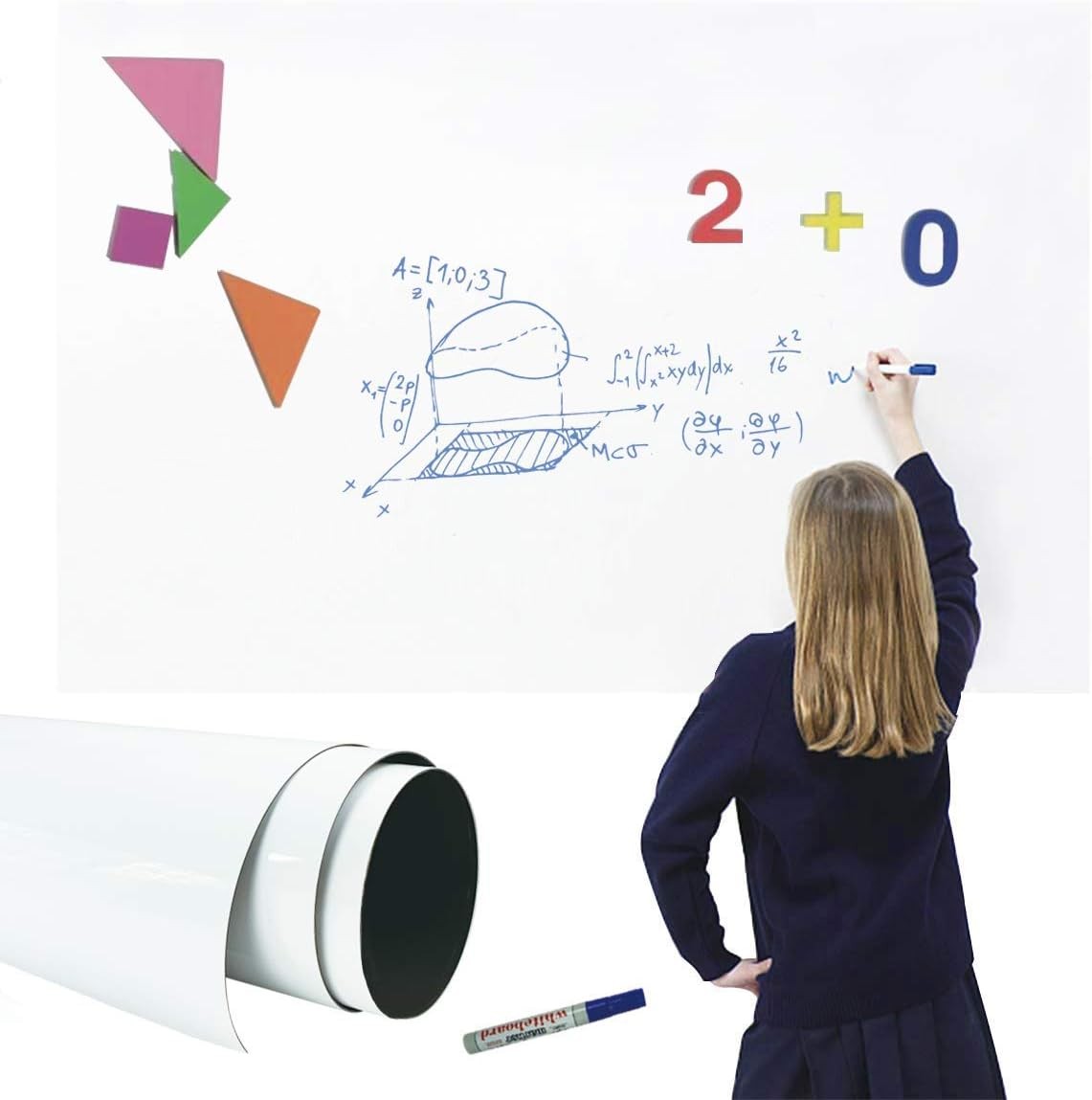 НАКЛЕЙКА MAGJOY PREMIUM IRON LAYER НА МАГНИТНУЮ ДОСКУ WHITE BOARD - БЕЛАЯ, 47 X 70