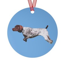 German Shorthair Pointer 'On Point' Metal Ornaments