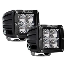 Rigid D-Series Pro Black Square Surface Mount 4-LED White Flood Lights Set 3"