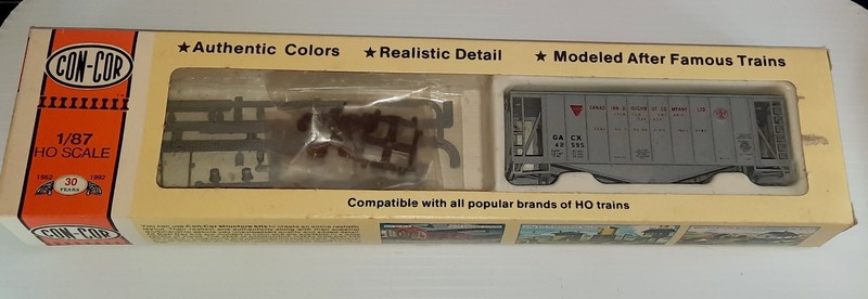 HO-Scale Con Cor Canadian Doughnut 40ft Airslide Hopper GACX #42595 NOS Complete