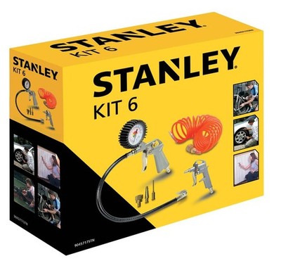 Stanley Werkzeuge für Druckluftkompressor, Druckluftwerkzeug-Kit (6er-Pack) 9045717STN