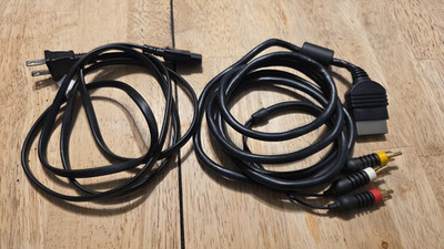 Original Xbox Power Cord & AV Cable Bundle OEM Official - Tested & Working