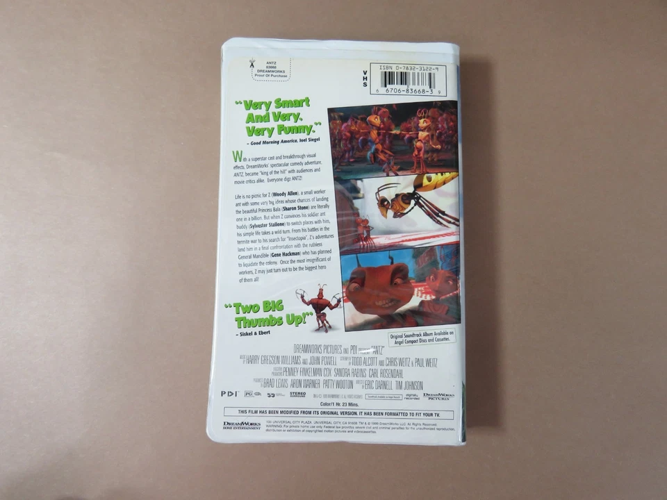 Antz (VHS, 1999, Clamshell) DreamWorks Pictures - Preowned - READ - Image 3 of 4