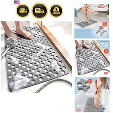 Non Slip Bathtub Mat for Shower   Anti Skid Safety Mat with Strong Suction Cu...