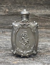 Antique William B Kerr Sterling Silver Flask