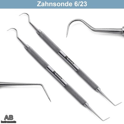 Zahnsonde 6/23 Zahnsteinentferner Zahnreinigung Mundhygiene Zahnarzt Instrumente - Bild 1 von 4
