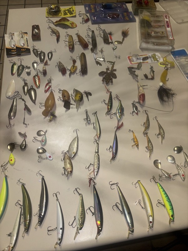 Lot of  100 Vintage Fishing Lures - Various Brands / Styles
