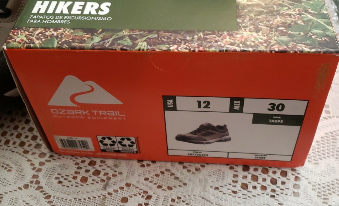 Men's Ozark Trail, Size 12, Stone Low Taupe, Breathable, Leather Hiking