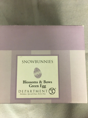 DEPT 56 Snow Babies Blossoms & Bows Green Egg 2003 #56.26228 NOS Open Box - Bild 6 von 6