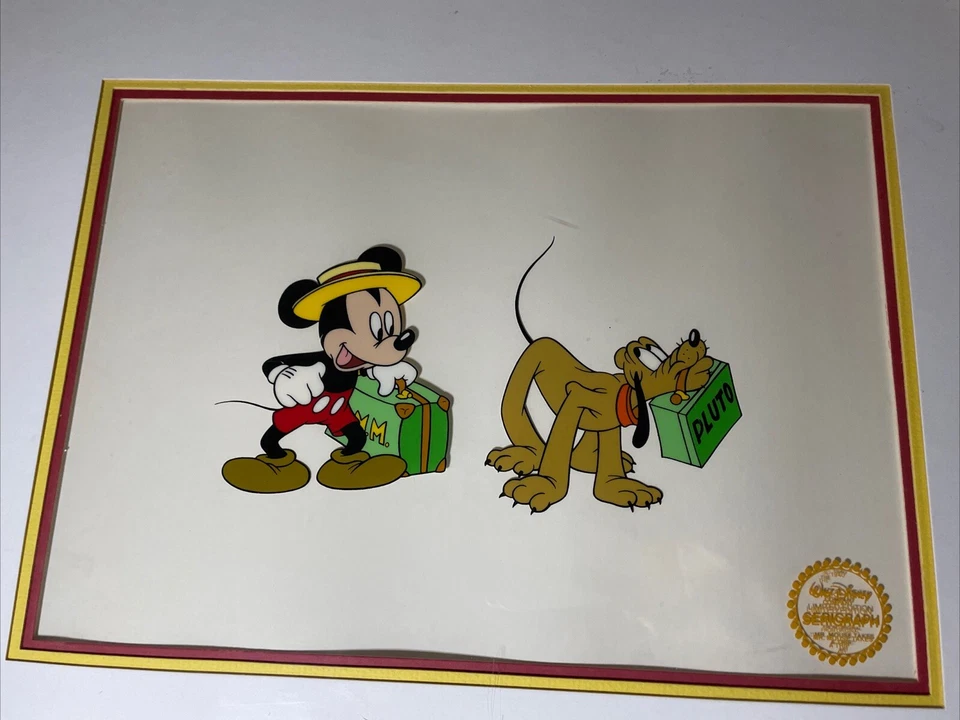 Mickey Mouse Animación Celular Walt Disney Edición Limitada Litografía Arte PLUTO De Colección X1 Foto 4 de 4