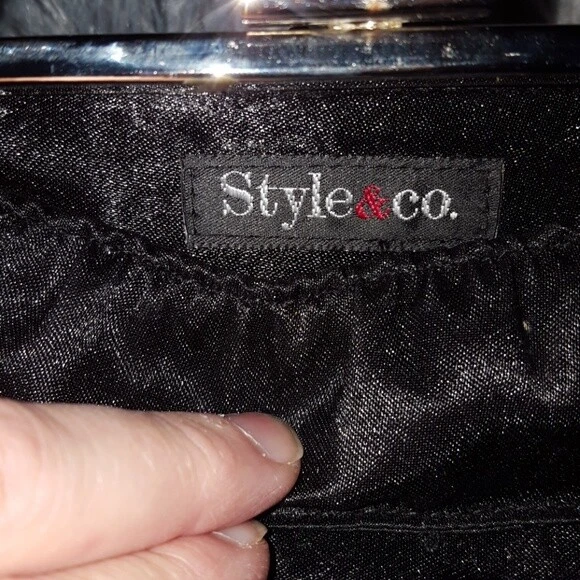 STYLE AND CO black sequin evening clutch purse - Image 4 of 4