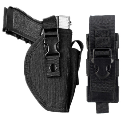 Tactical Molle Tool Bag Sheath Pouch with OWB Belt Right Hand Pistol Gun Holster