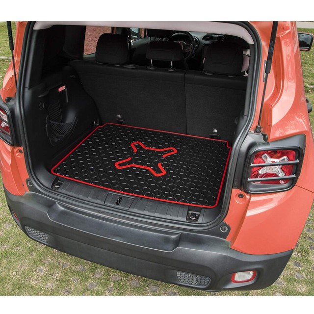 Black Rear Rubber Cargo Liner Tray Trunk Floor Mat for Jeep Renegade