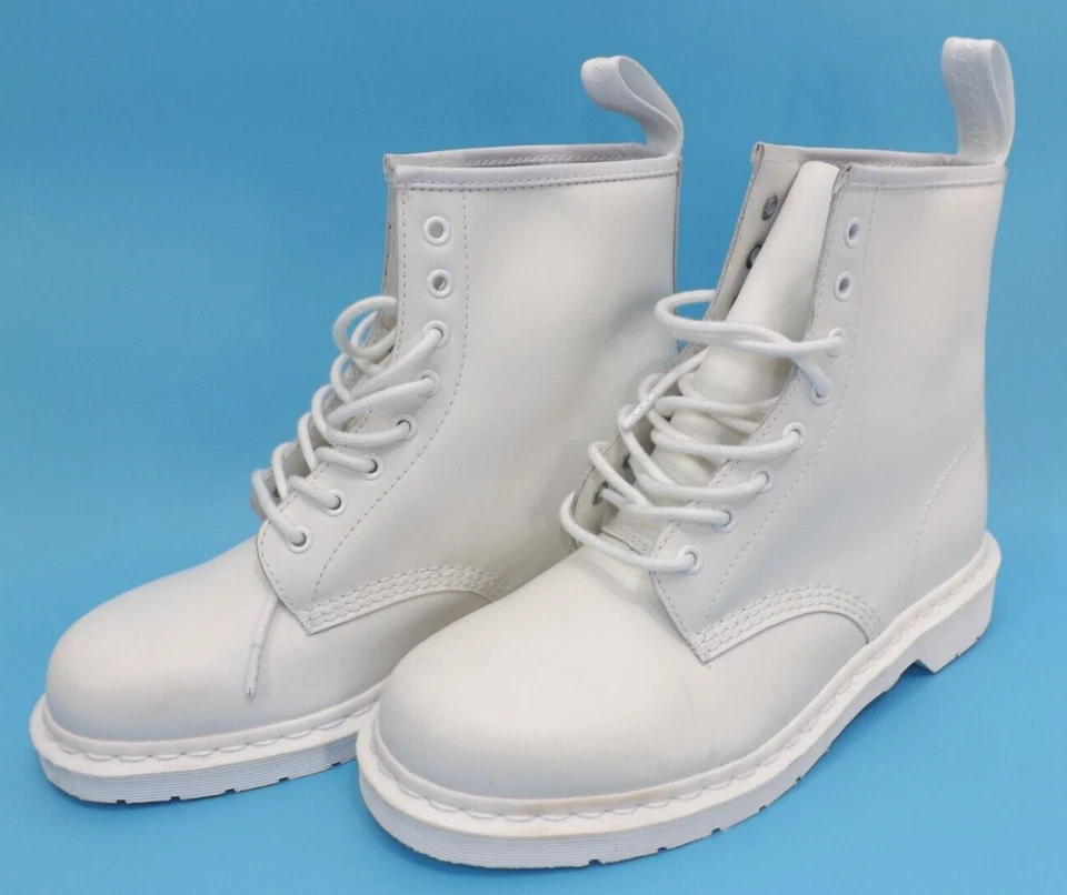 Dr Martens 1460 Pascal MONO All White Leather Boots Size Men-10 Women-11 - Image 2 of 4