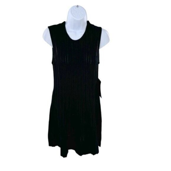 Pomander Place NEW Black Knit Adi Sleeveless A Line Classic Mini Dress Size M