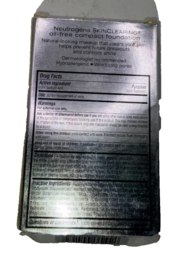 Neutrogena SkinClearing Oil-Free Compact Foundation Classic Porcelain #20- 0.4oz - Image 2 of 2