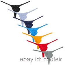 Men's Breath Holes String Thong Stretchy Spandex Bulge Pouch T-back Male Bottoms