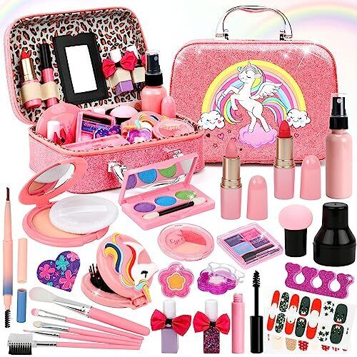Kit de maquillage enfants pour filles, vrai jouet lavable petite fille princesse...  - Photo 1 sur 8