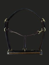Leaders 1" Orange Crystal Brown Leather Halter for Horse Size