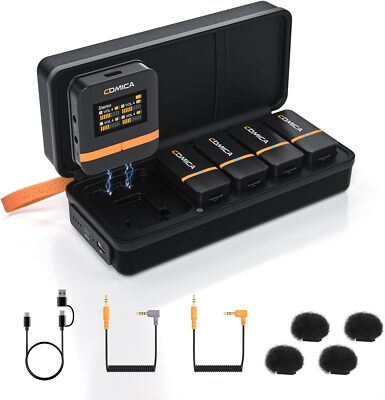 Comica Vimo Q 2.4g Wireless Lavalier Microphone System 4*Transmitter 1*Receiver