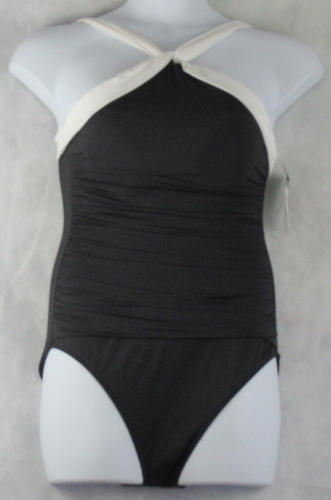 Lauren Ralph Lauren Women's Bel Air One-Piece Swimsuit, Black White, Size 12