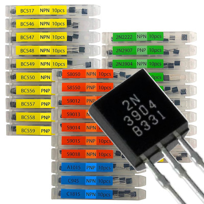 30 Kinds 300Pcs Assorted Type General Purpose TO92 Transistors PNP NPN Bipolar P