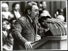 FIDEL CASTRO COMUNIST CUBAN PRESIDENT 1980 🖤🤍 VINTAGE ORIGINAL PHOTO