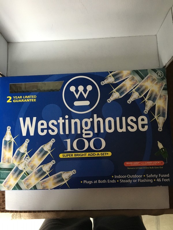 Lights Westinghouse 100 indoor/outdoor clear lights, flashing or steady, 46 feet