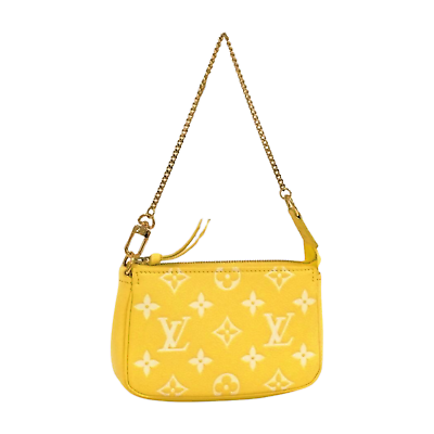 LOUIS VUITTON Pochette Mini Accessory Pouch Monogram Yellow LOUIS VUITTON Pochette Mini Accessory Pouch Monogram Yellow