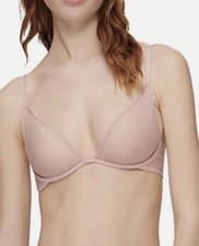 Calvin Klein QF6068 Sheer Marquisette Spacer Demi Bra Subdued 32D Pink