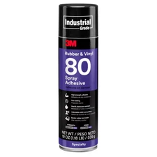 3M Industrial Grade Rubber & Vinyl 80 Spray Adhesive: 24 fluid ounces / net weig