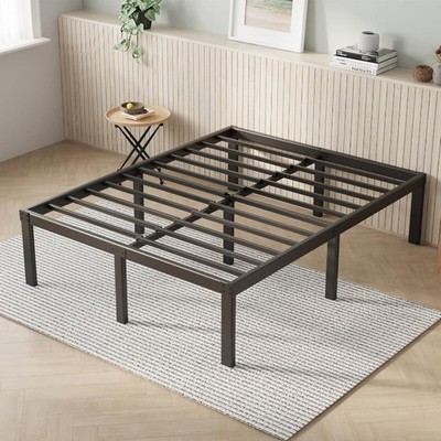Queen Bed Frame 14'' Metal Platform w/Storage Space Under Bed Steel Slat Support