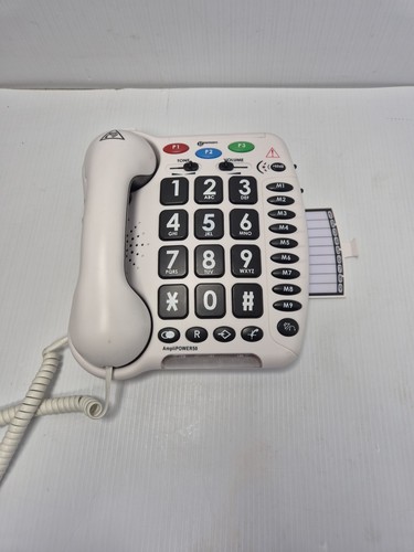 Geemarc Amplipower 50 Amplified Large Button White Landline Desk Wall Telephone - Zdjęcie 5 z 10