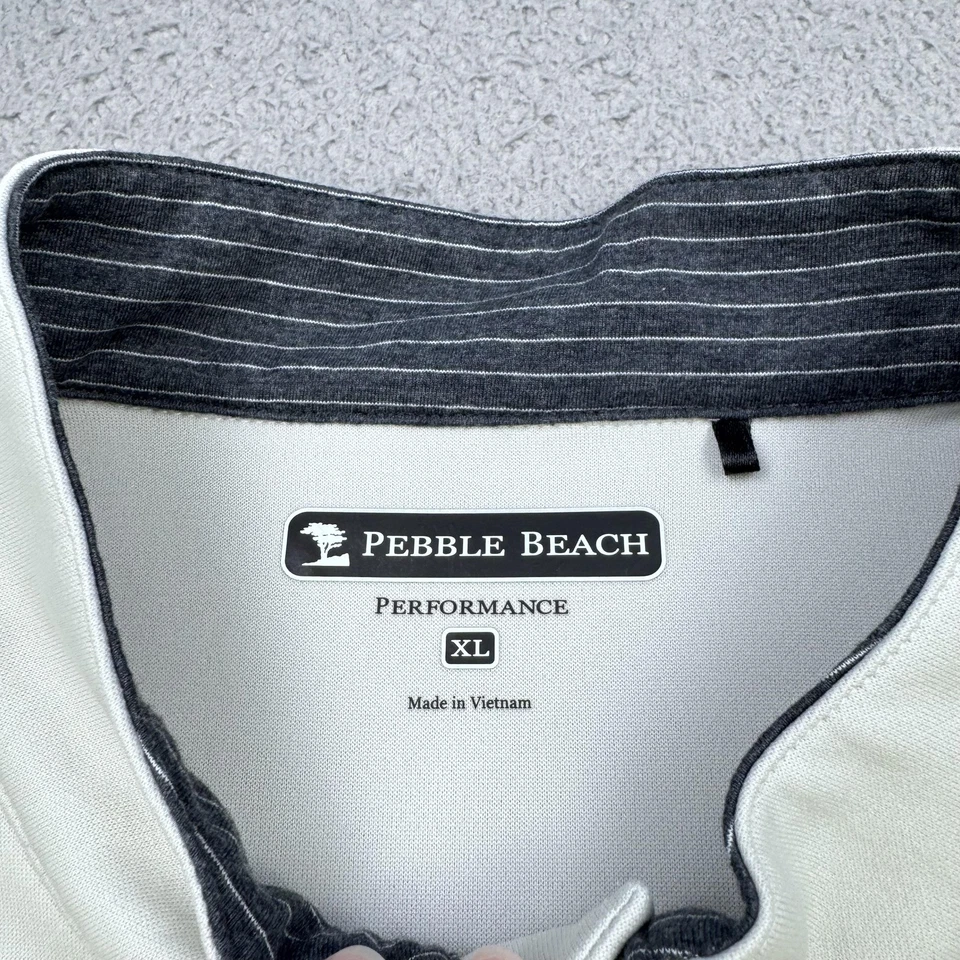 Pebble Beach Vest Mens XL Beige Golf Sleeveless Snap Placket Mock Neck Pullover - Image 4 of 4
