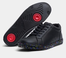 Fuego Low Top Lightweight Dance Sneakers, Size 4Y / 4 M / 5 W US, Black Splatter