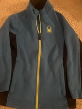 Spyder Youth Boys Full-Zip Blue, Yellow, Black Fleece Jacket, Size S 7/8 