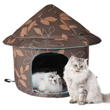 MUYG Stray Cats Shelter - Weatherproof Foldable Cat 15.75x16.15 IN, Brown