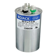 BOJACK 50+5uF 50/5MFD ±6% 370V/440V CBB65 Dual Run Circular Start Capacitor 