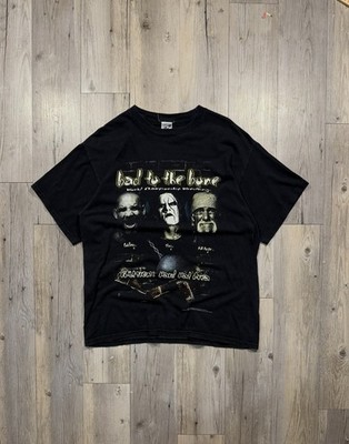 WCW Bad to the Bone Hard Hat Area Goldberg Sting Hulk Hogan Black T-Shirt XL