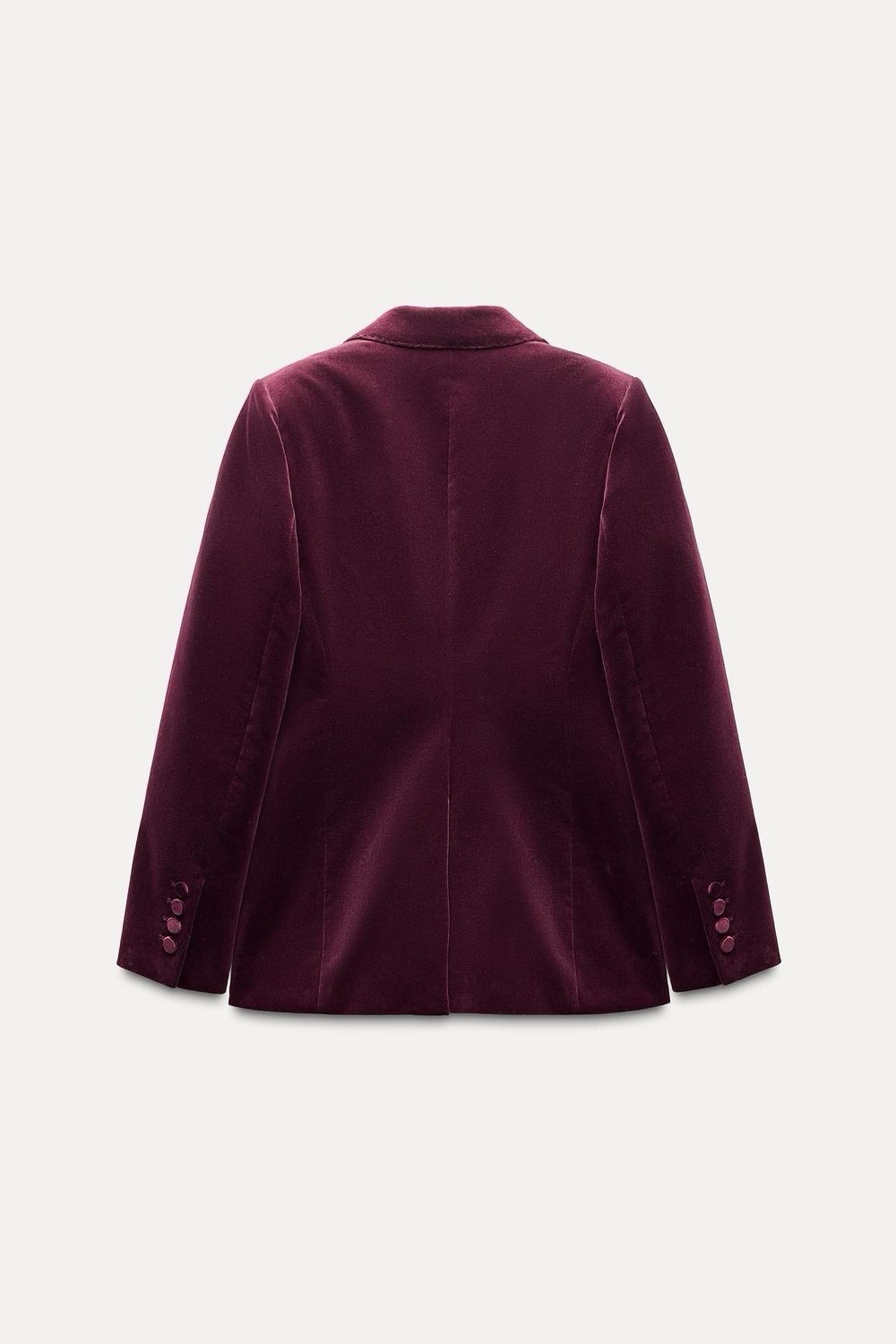 Zara ZW Burgundy Double Breasted Velvet Blazer M & XL New image 3