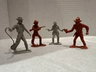Vintage Marx 54mm Cowboys Lot Of 4, 2 In Grey, 2 In Brown