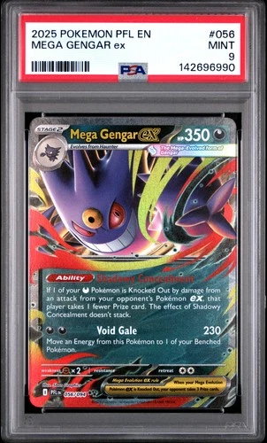 2025 POKEMON PFL EN-PHANTASMAL FLAMES #056 MEGA GENGAR EX PSA 9
