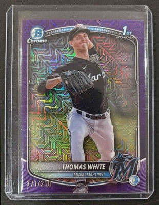 Thomas White 2025 Bowman Chrome Mega Box Purple Ref /250 1st Prospect Marlins