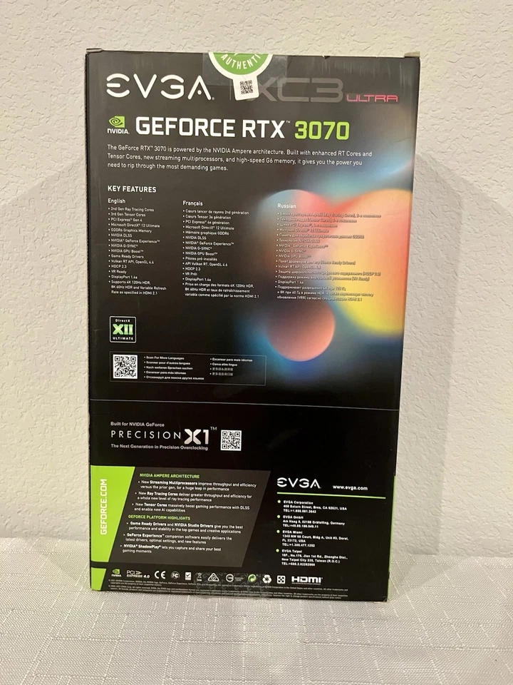 EVGA GeForce RTX 3070 XC3 ULTRA 8GB GDDR6 Graphics Card (08G-P5-3755-KR) - Image 4 of 4