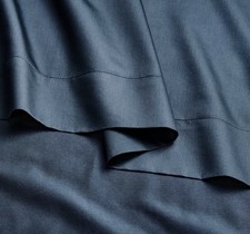 CASALUNA California King 600 Thread Count Sateen Sheet Set - Dark Mineral Blue