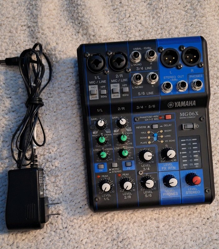 Yamaha MG06X Mixing Console 6-Channel Built-in Effects Phantom Power + Adapter