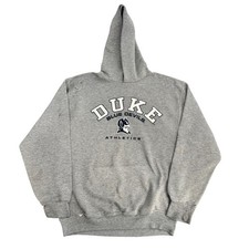 Vintage Russell Athletic Duke Blue Devils Hoodie Mens Medium Gray 90s NCAA