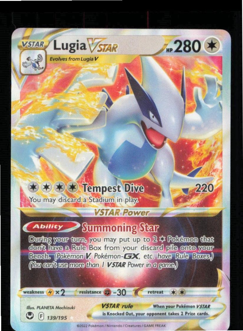 Lugia VSTAR 139/195 Holo VSTAR Rare Silver Tempest Pokemon Near Mint